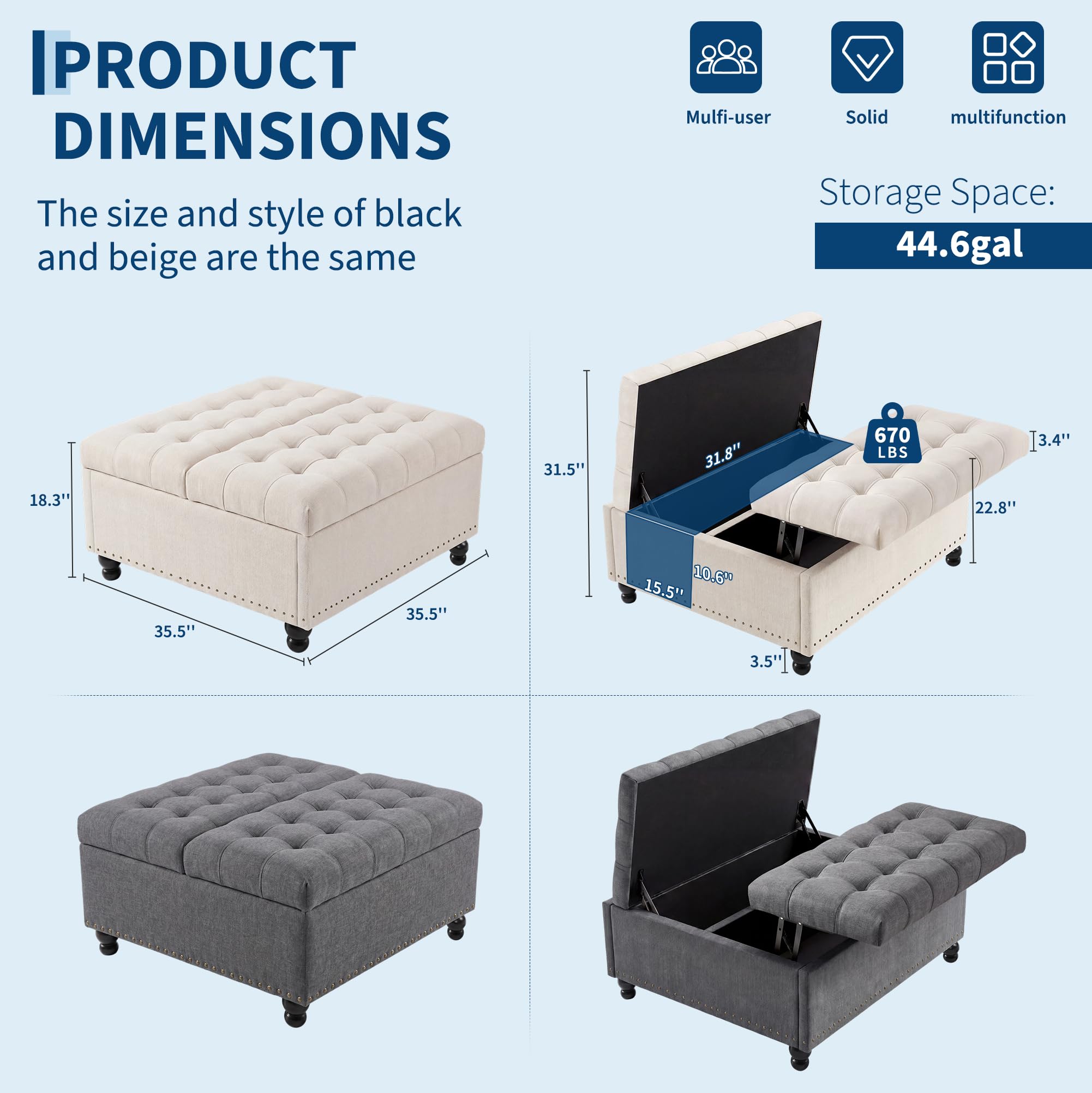 ออตโตมันทรงสี่เหลี่ยมขนาด 36 น - Outdoor Furniture Wood บทวิจารณ์และราคา