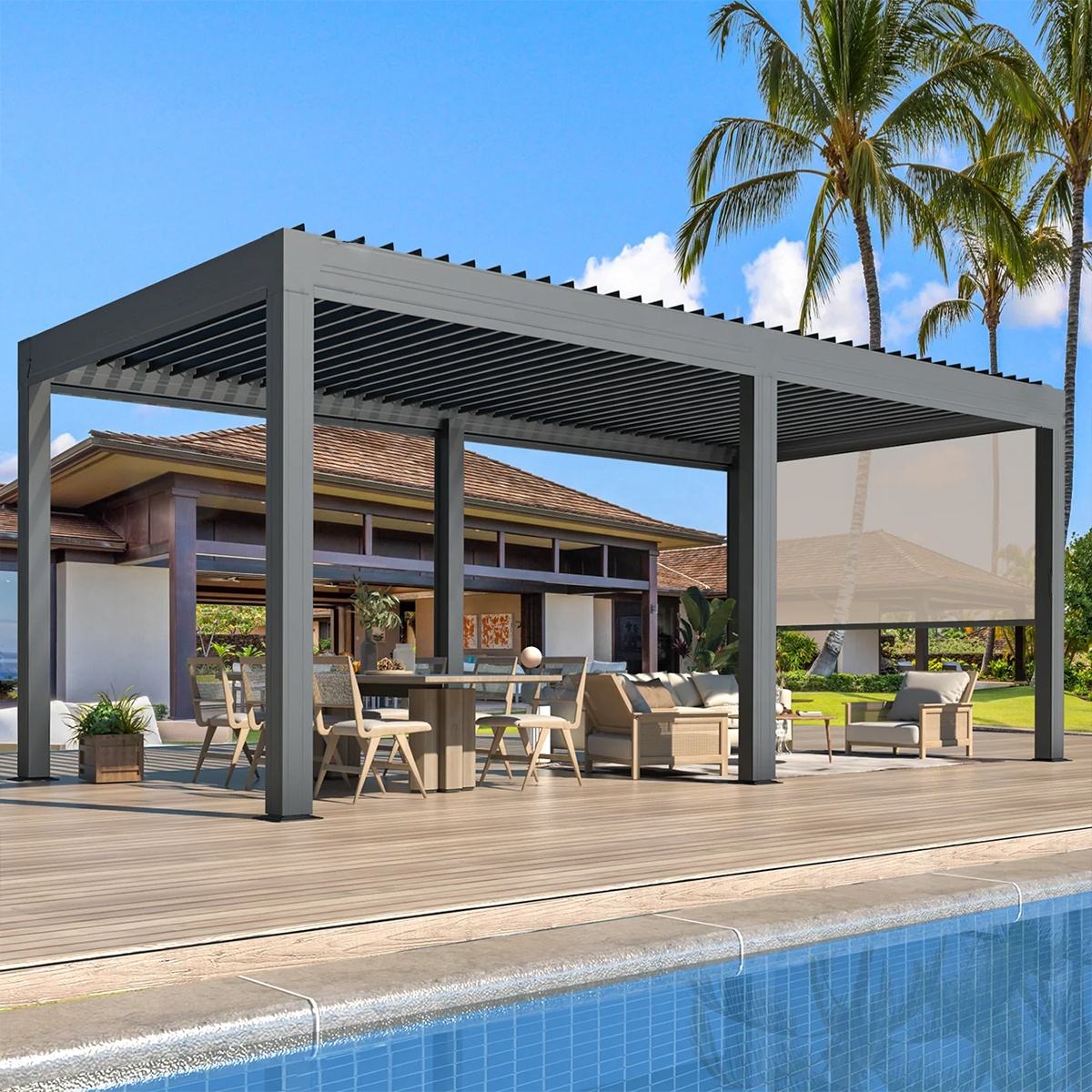 ศาลาอลูมิเนียมอัลลอยด์หรูหรา ต - Outdoor Furniture Metal บทวิจารณ์และราคา